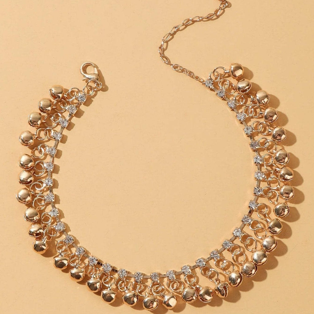 Diamond-encrusted Womens Beach Chain Anklet