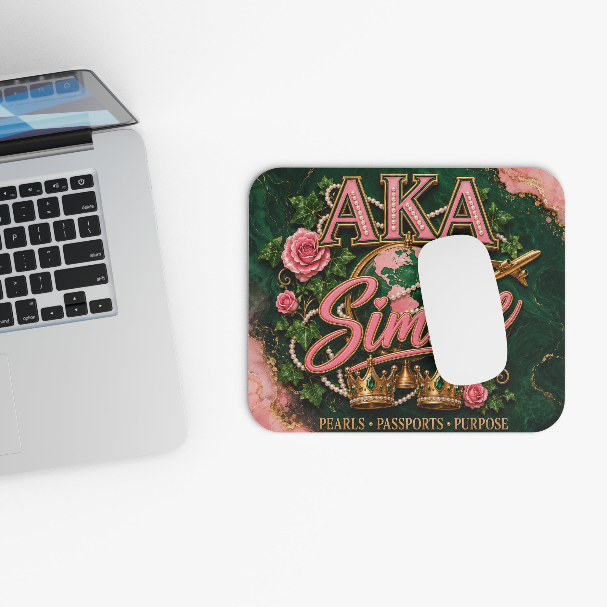 AKA Simone Mouse Pad — Pearls Passports Purpose Travel & Sorority Desk Mat