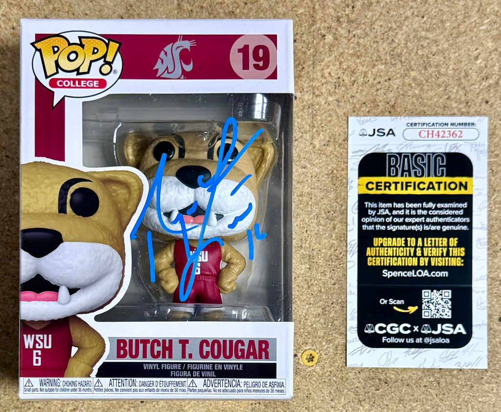 Ryan Leaf autografió NCAA Butch Cougar #19 WSU Washington State Funko Pop con COA de JSA