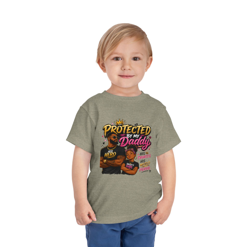 Toddler Tee — "Protected by My Daddy" Daddy’s Girl Graphic Shirt