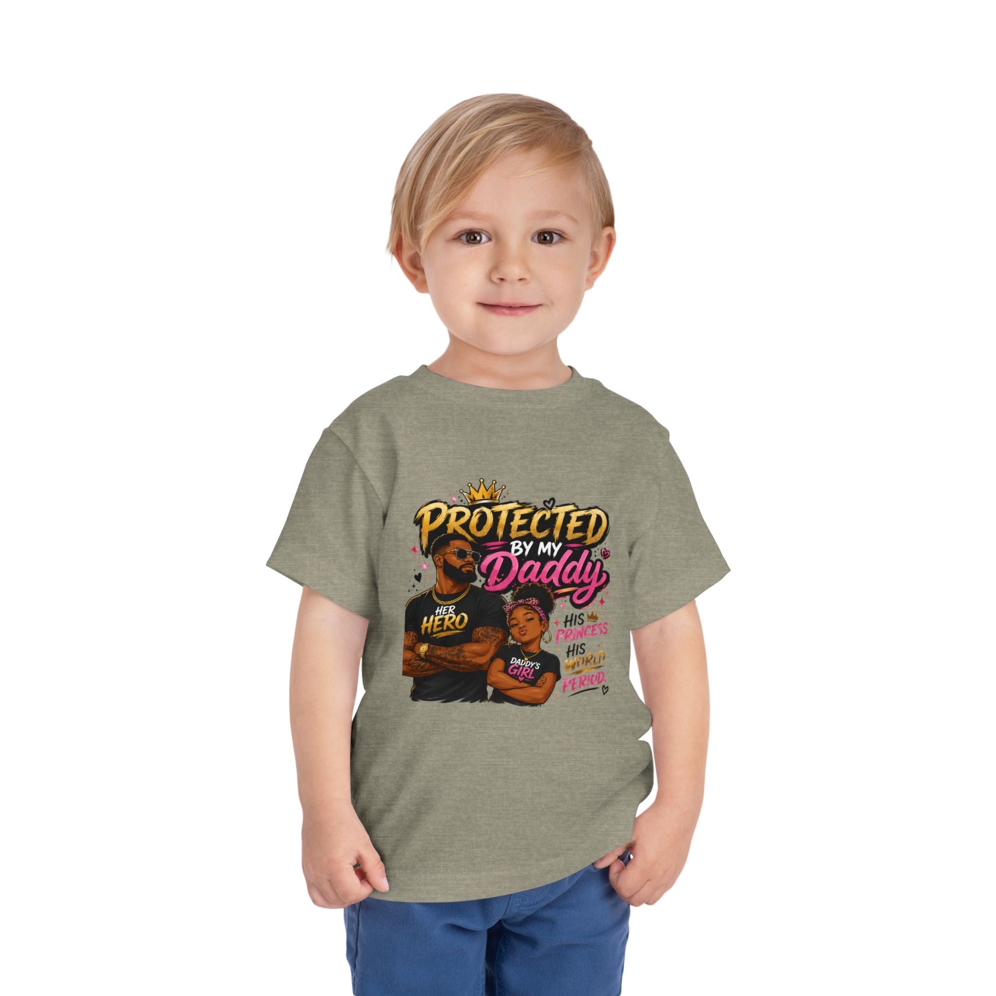 Toddler Tee — "Protected by My Daddy" Daddy’s Girl Graphic Shirt