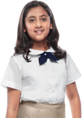 Classroom Uniforms Girls Short Sleeve Peter Pan Collar Blouse, White Button Front School Uniform Shirt