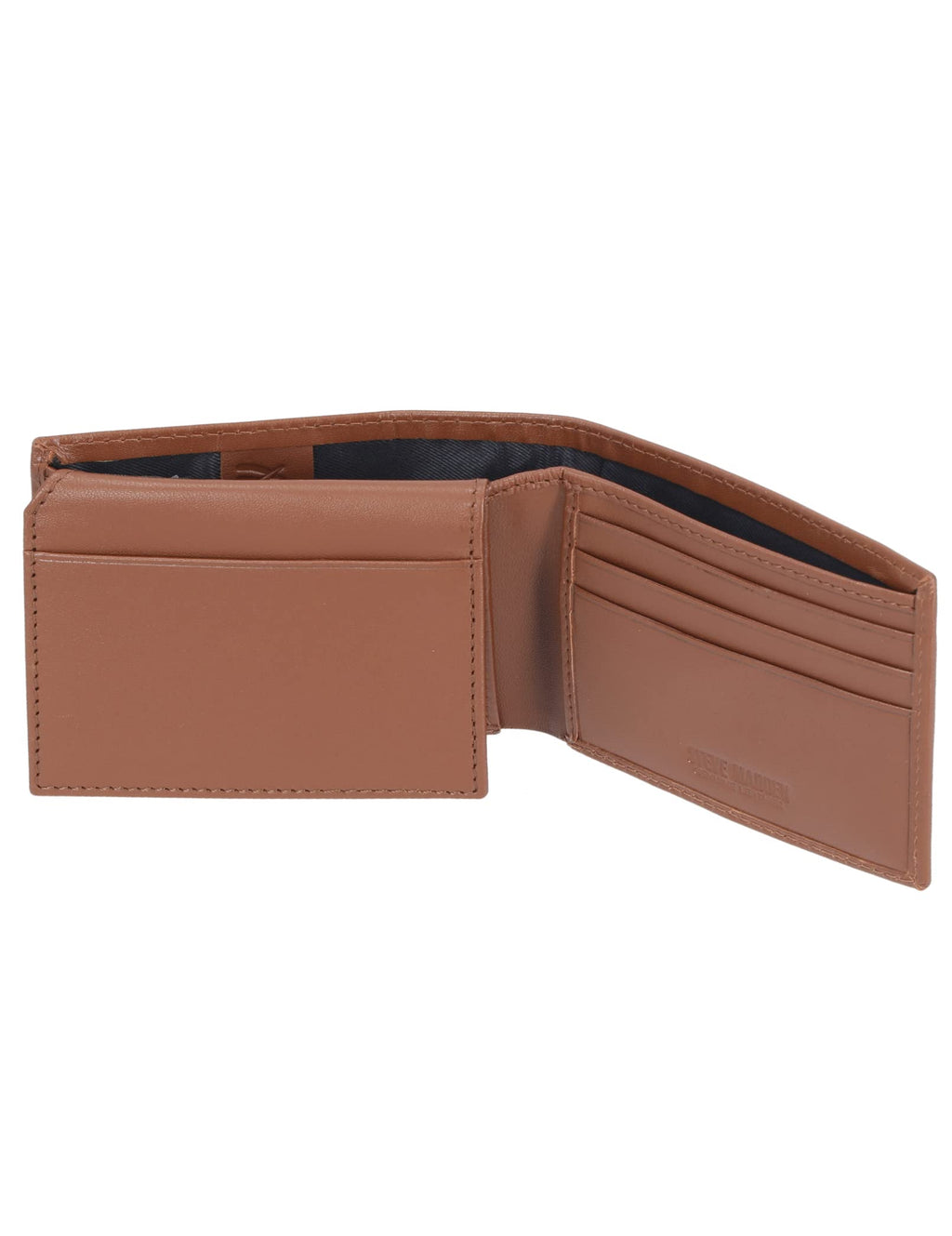 Steve Madden Men's Slim Leather Wallet with Extra Capacity Attached Flip Pockets
