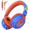 Auriculares para niños con volumen limitado a 85/94 dB - Auriculares con cable plegables para colocar sobre la oreja con micrófono, color rosa
