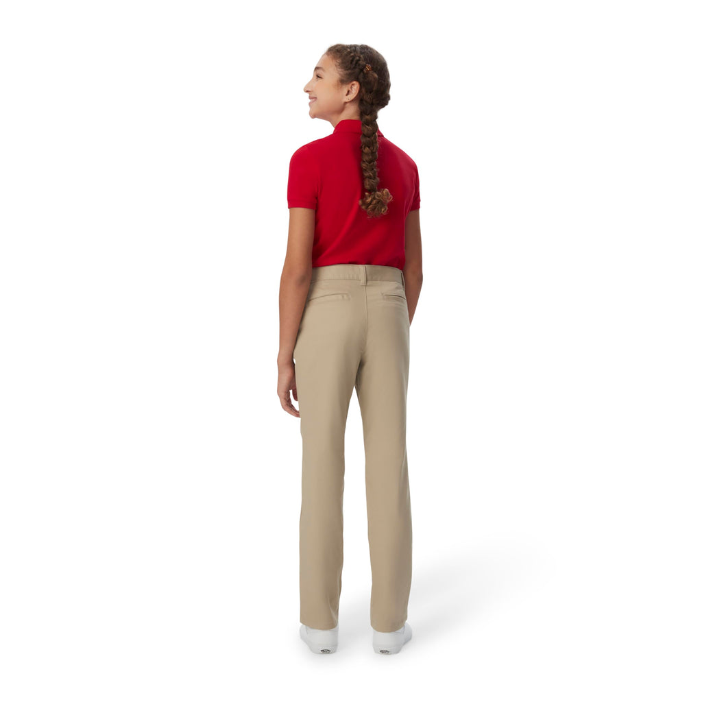 French Toast Girls' Straight Fit Stretch Twill Pant | Adjustable waist, Reinforced knees, Offerend in Standard & Plus sizes, Straight leg school uniform pant