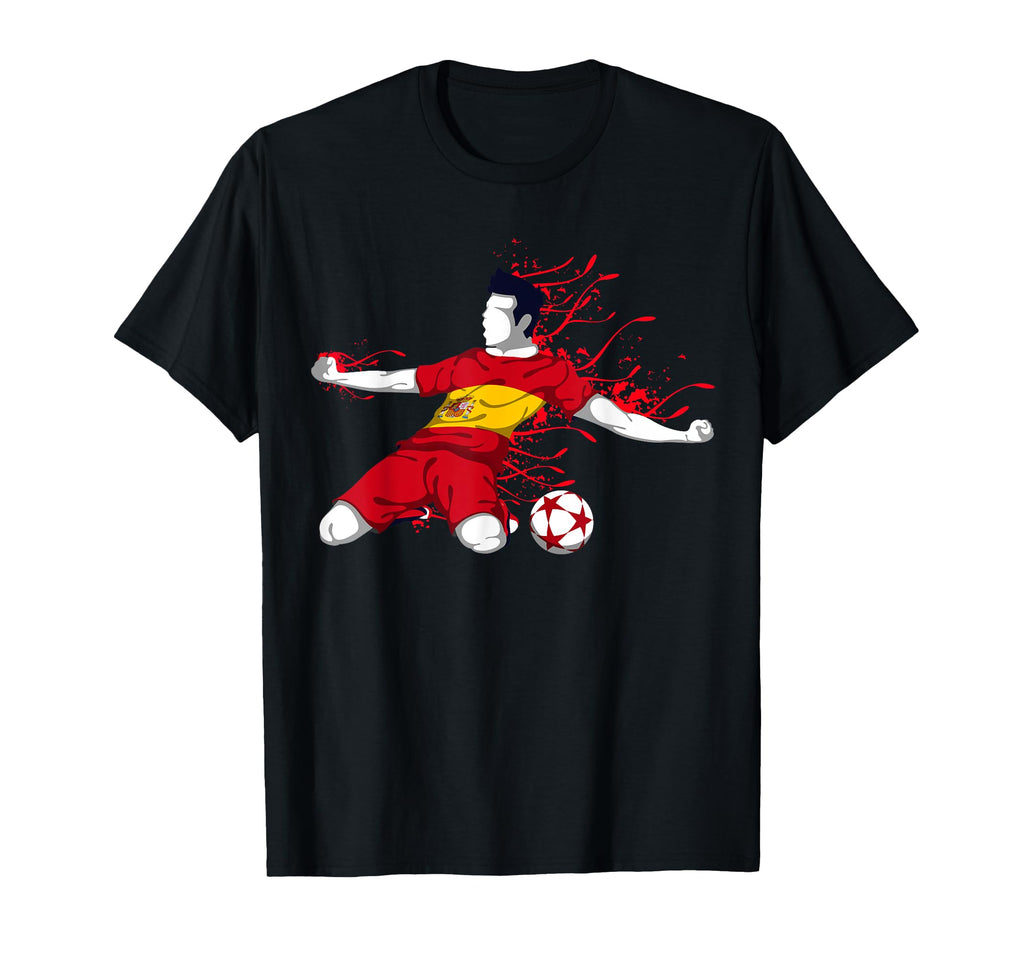 Camiseta de aficionado al fútbol de España con bandera española - Gráfico estético Unisex