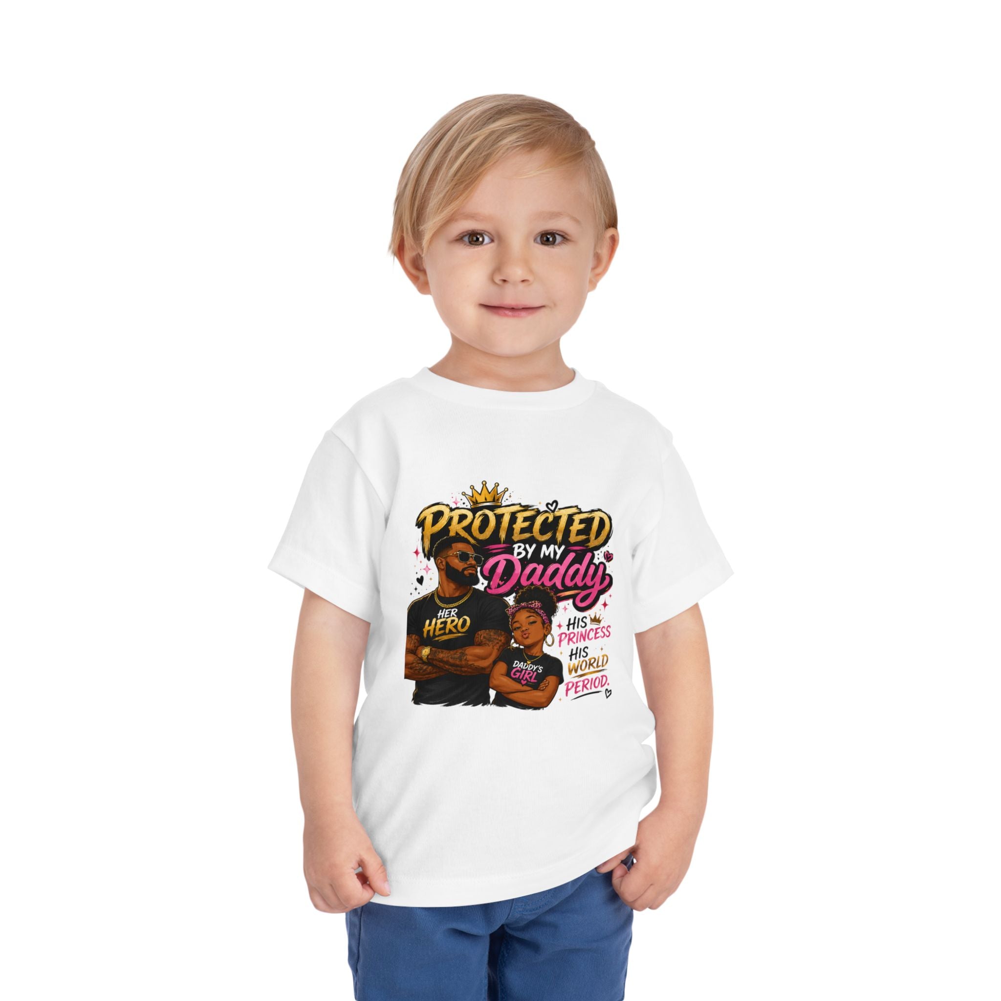 Toddler Tee — "Protected by My Daddy" Daddy’s Girl Graphic Shirt