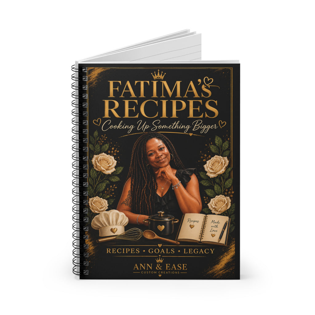 Fatima’s Recipes Spiral Notebook — Personalized Recipe Journal (Ruled)