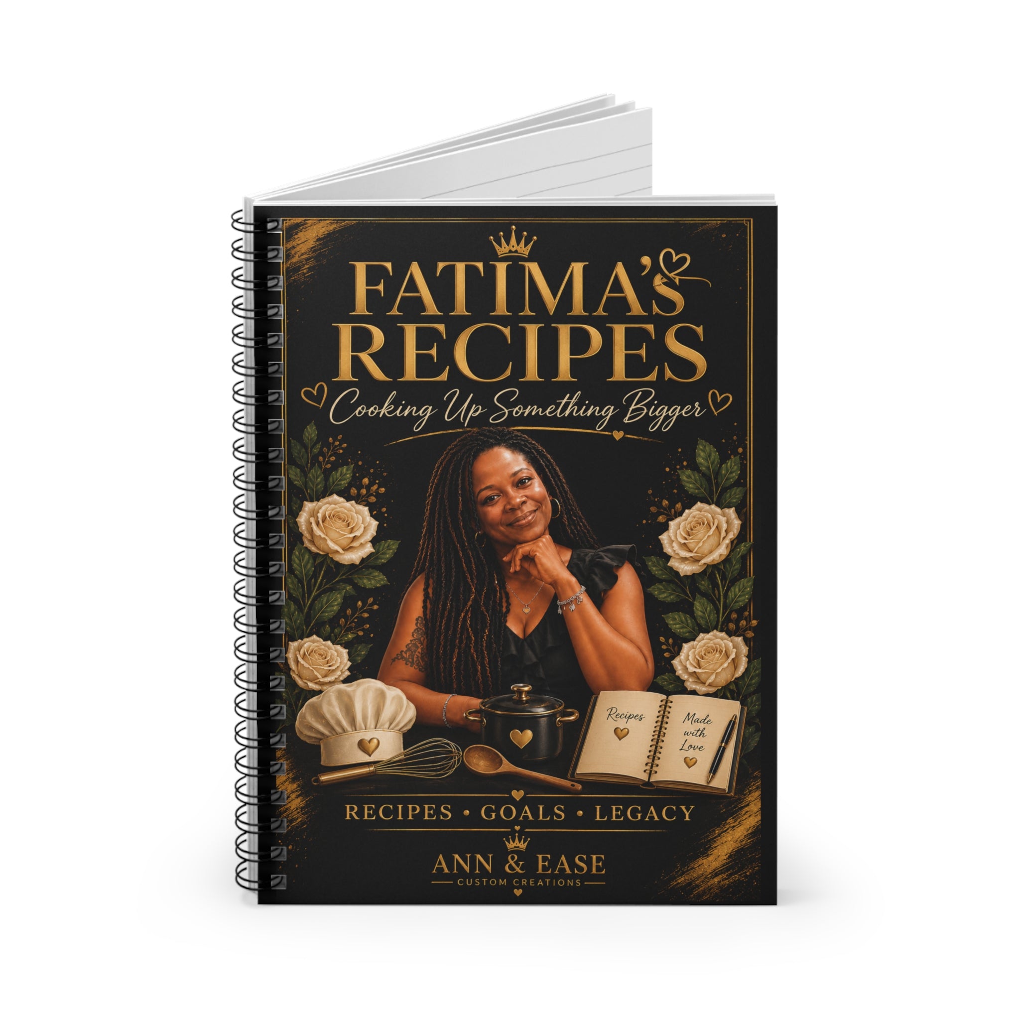 Fatima’s Recipes Spiral Notebook — Personalized Recipe Journal (Ruled)