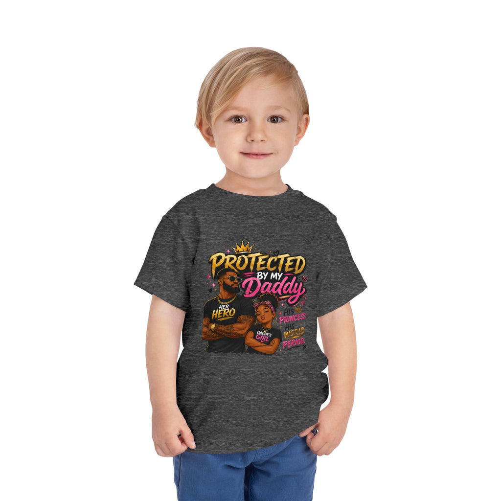 Toddler Tee — "Protected by My Daddy" Daddy’s Girl Graphic Shirt