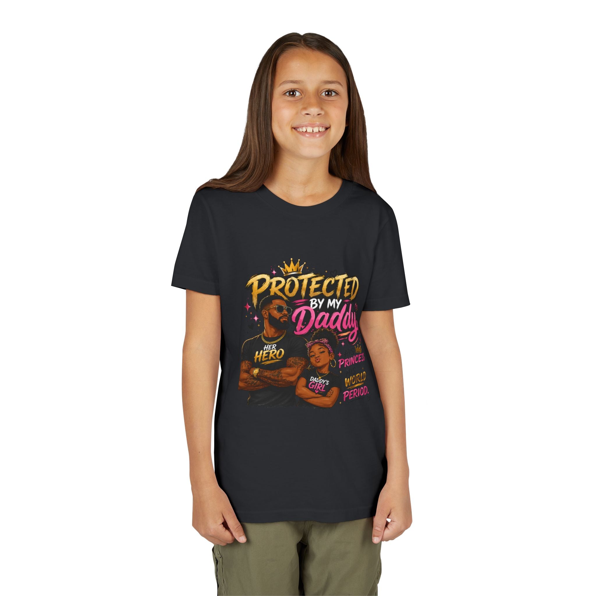 Daddy & Me Youth Tee — "Protected by My Daddy" Father-Daughter Graphic Shirt