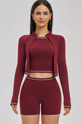 Conjunto de 3 piezas de chaqueta, top corto y pantalón corto Unbound