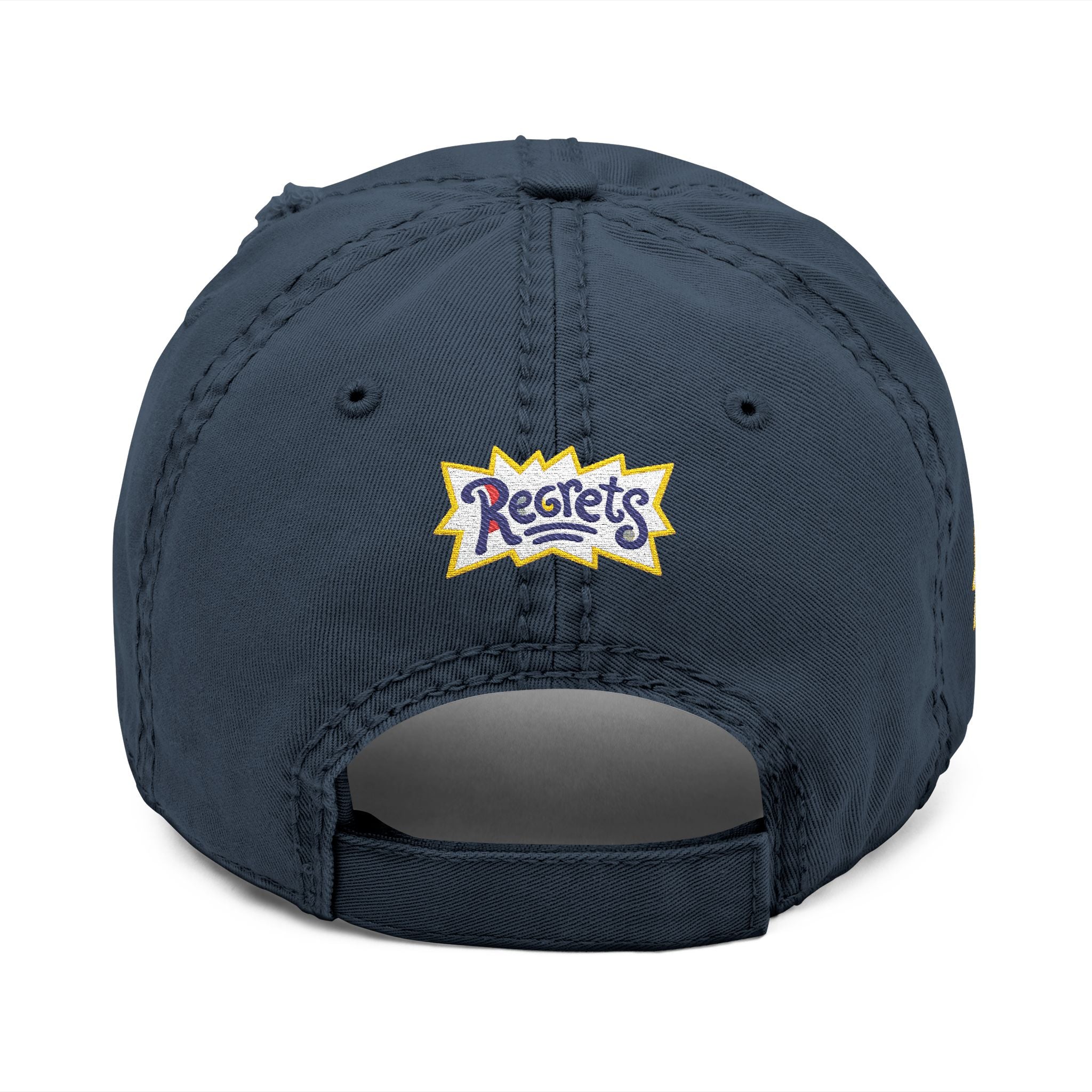 Gorra de papá 'Regrets' bordada desgastada - Gorra de streetwear vintage