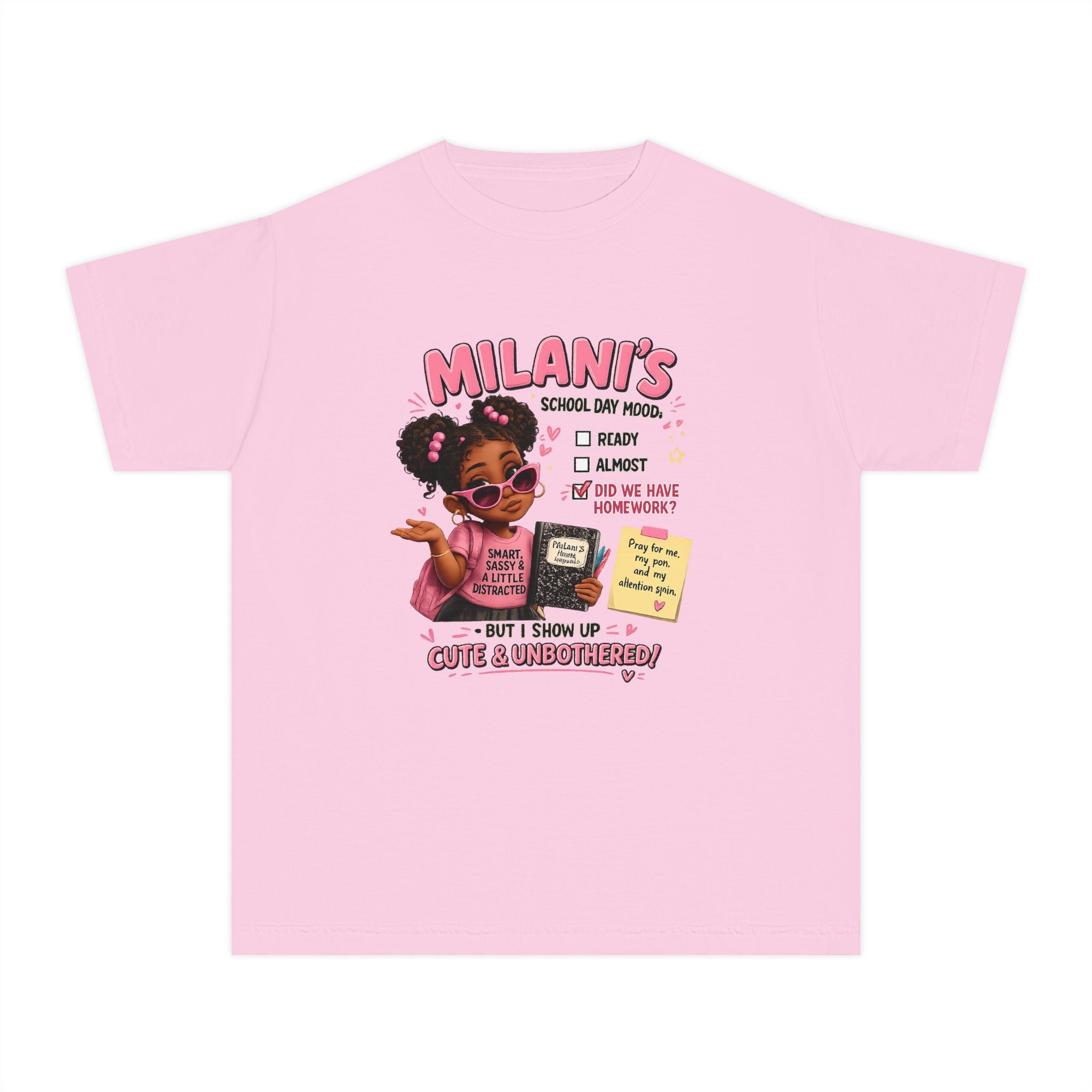 Youth Tee — "Milani's School Days: Cute, Sassy & Smart"