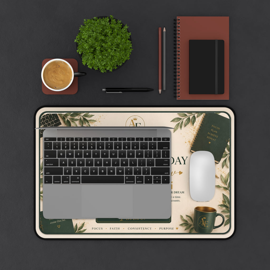 Discipline Today Desk Mat — Motivational Office Mousepad with 'Freedom Tomorrow' Inspirational Quote