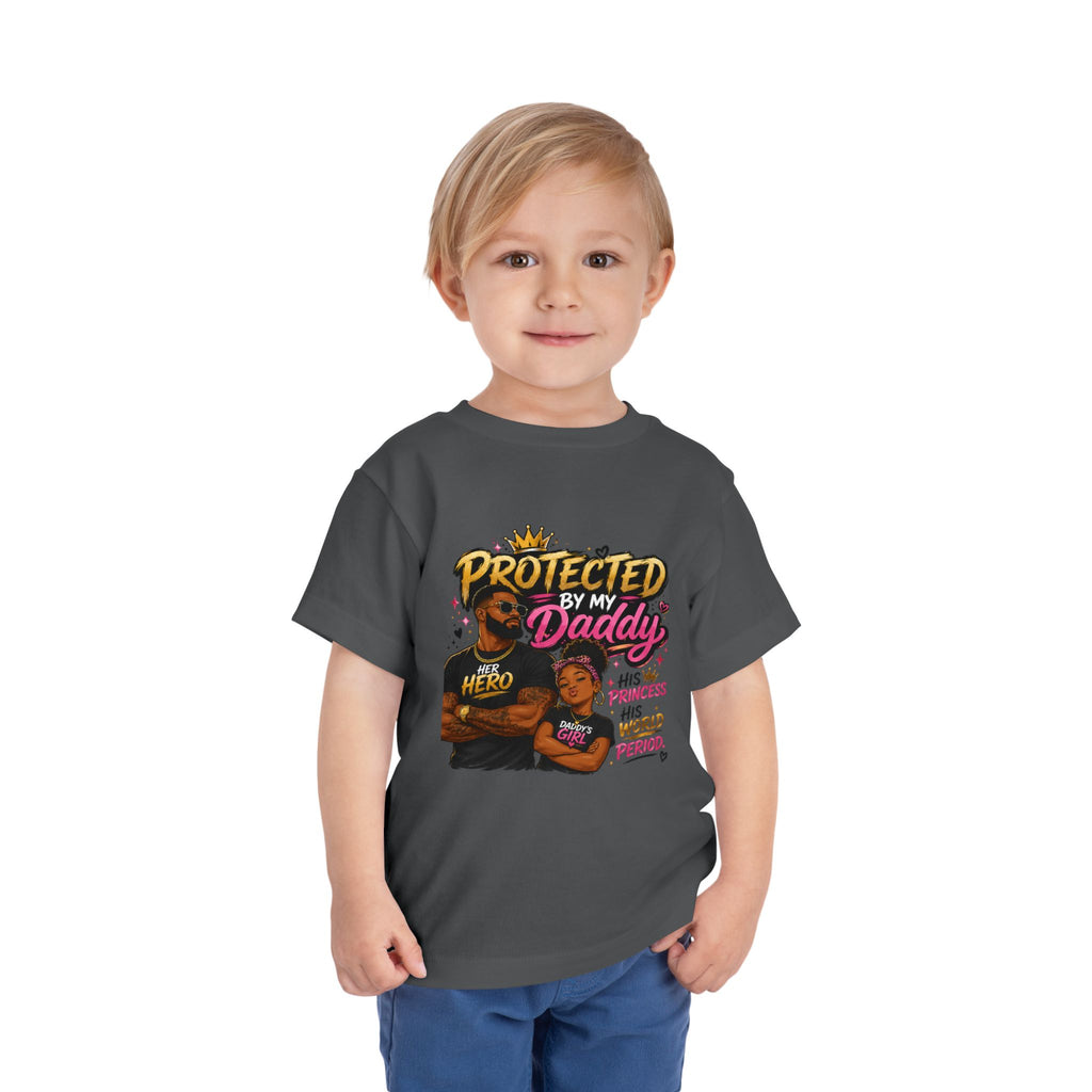 Toddler Tee — "Protected by My Daddy" Daddy’s Girl Graphic Shirt