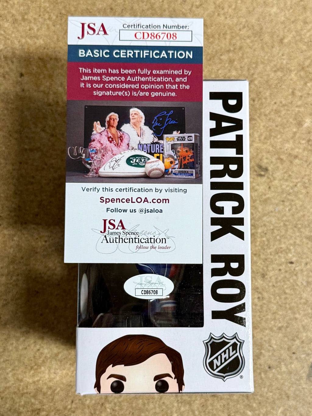 Funko Pop! Exclusivo #48 de Patrick Roy de los Montreal Canadiens de la NHL Autografiado con COA de JSA