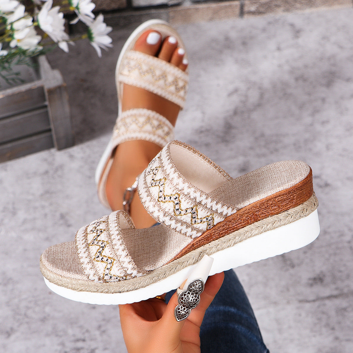 Women's Woven Wedge Sandals