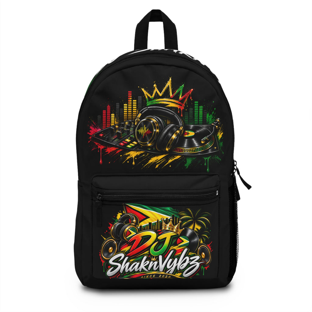 DJ ShaknVybz Reggae DJ Backpack – Colorful Turntable & Crown Music Rasta Design