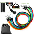 Set de 11 bandas de resistencia para fitness, tubos de ejercicio de hasta 45 kg con anclaje para puerta, asas, correas de tobillo para entrenamiento físico, yoga, Pilates