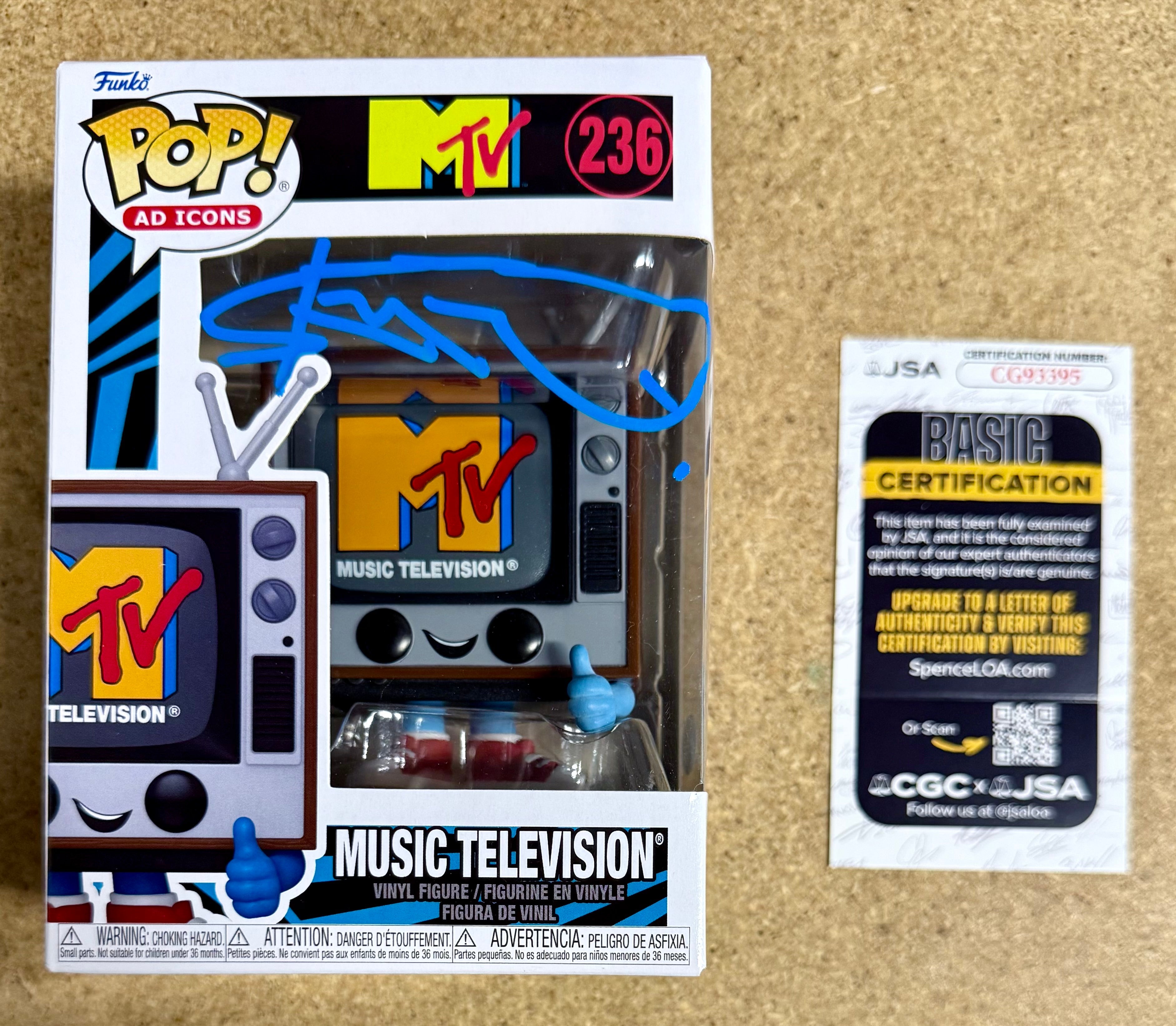 Doble de acción Steve-O de Jackass, Funko Pop #236 de MTV 2024 firmado con COA de JSA