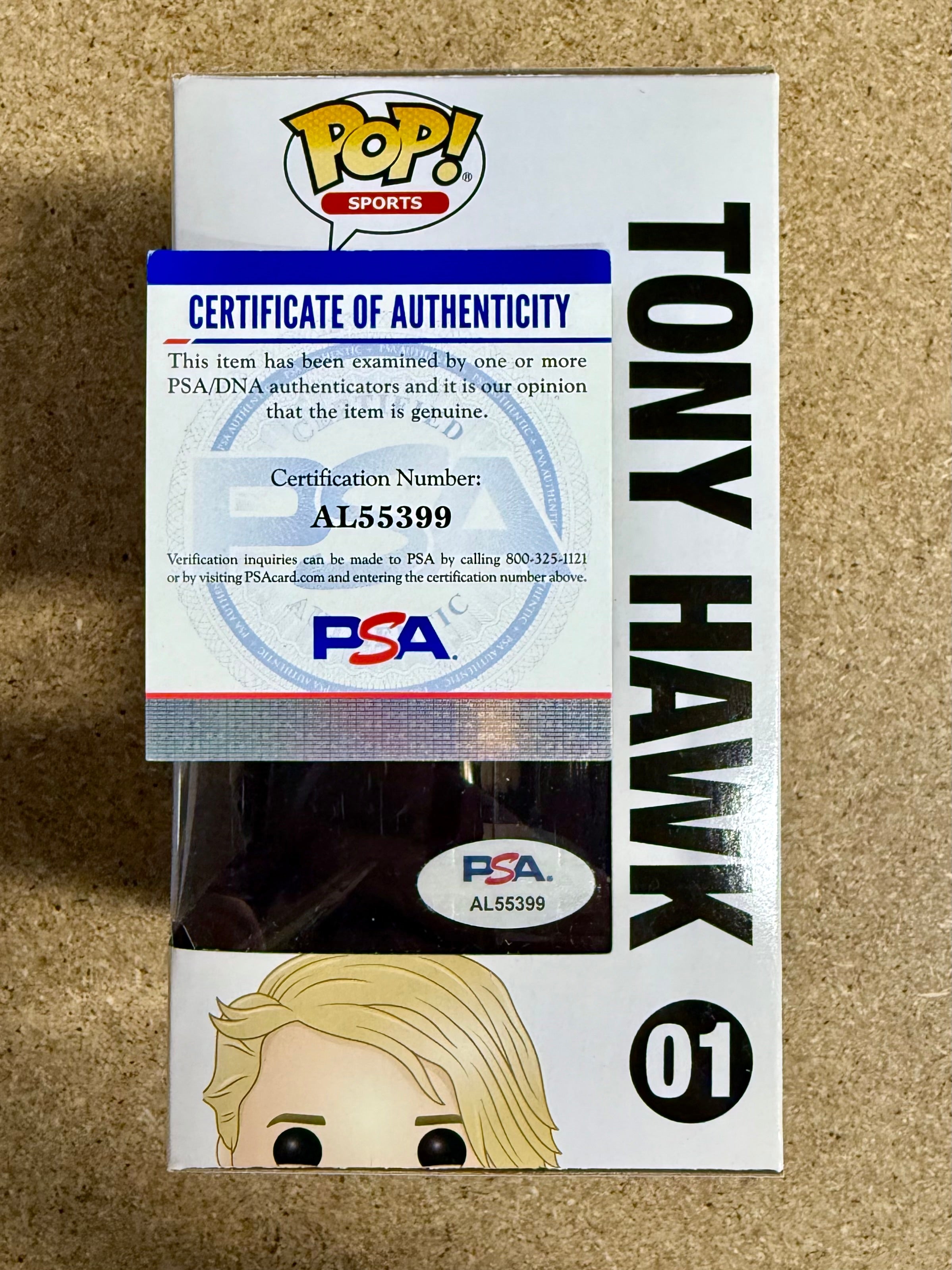 Tony Hawk Skater Profesional Firmado Birdhouse Funko Pop! #01 con Certificado de Autenticidad PSA