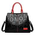 Bolso de hombro con estampado de monograma, color llamativo con gran capacidad, bolso de mano casual para damas y niñas, bolsos de lujo de alta calidad para mujeres