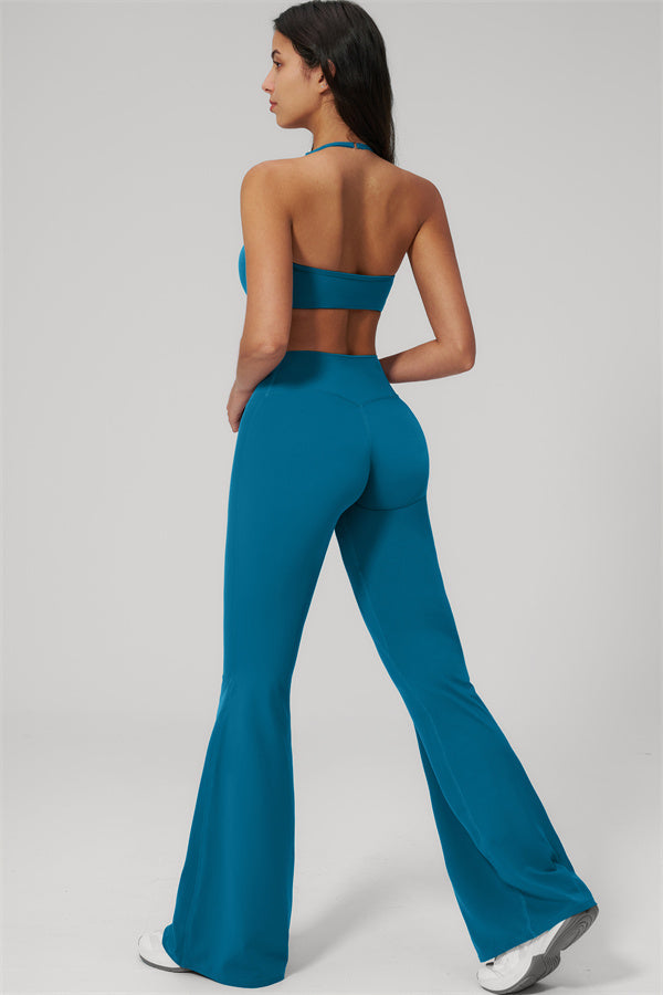 Conjunto de 2 piezas Rapture: Sujetador deportivo y Leggings acampanados