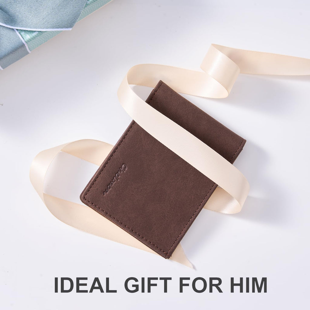 Cartera delgada Chelmon para hombre con ventana de identificación y bloqueo RFID, tarjetero minimalista plegable de bolsillo frontal para tarjetas de visita, regalo para hombres