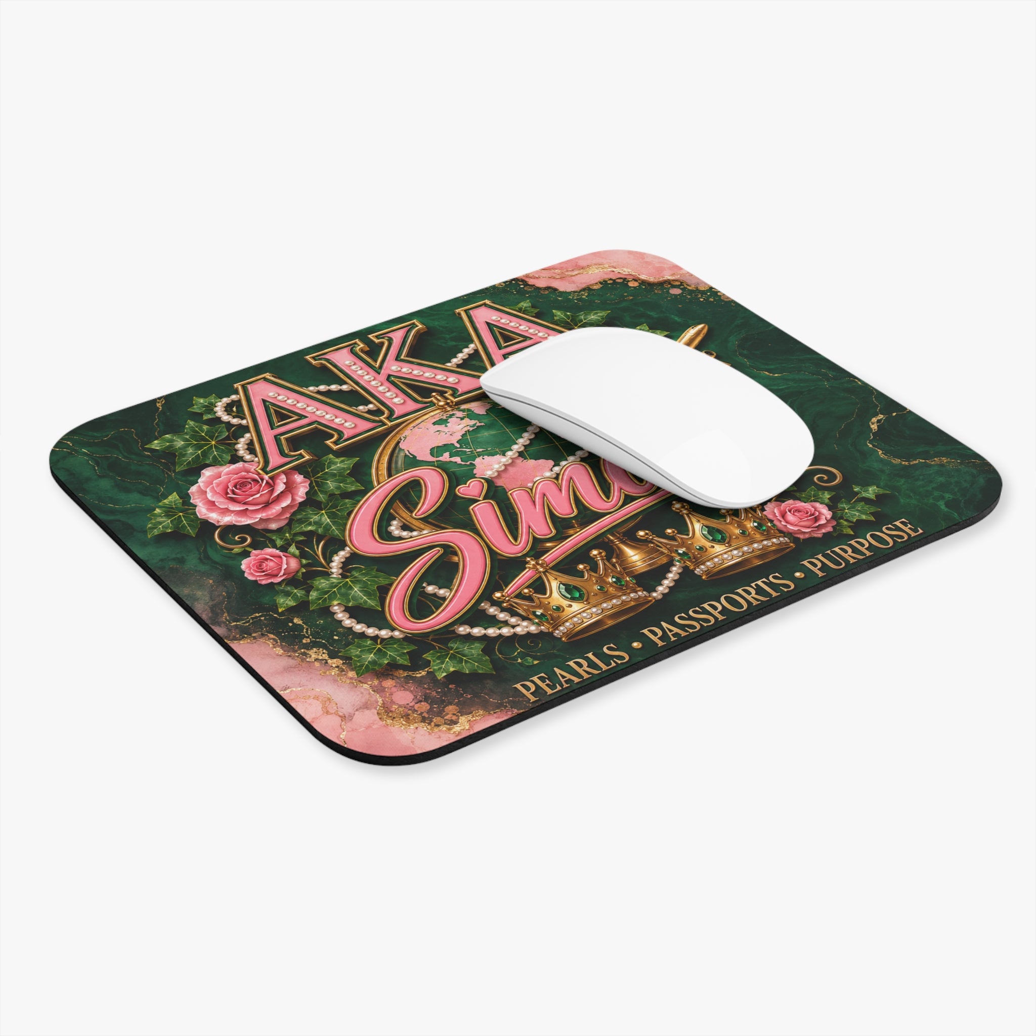AKA Simone Mouse Pad — Pearls Passports Purpose Travel & Sorority Desk Mat