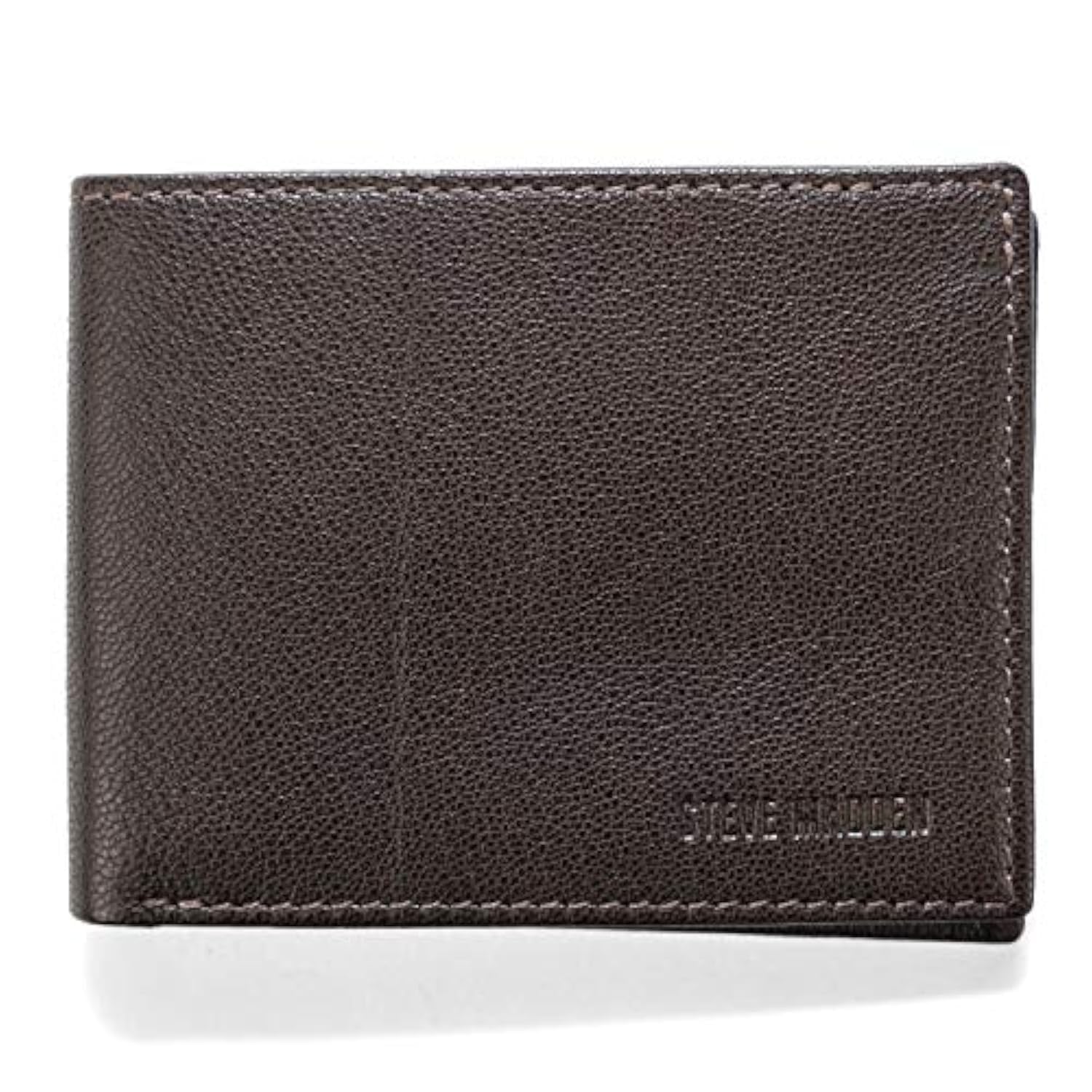 Steve Madden Men's Slim Leather Wallet with Extra Capacity Attached Flip Pockets