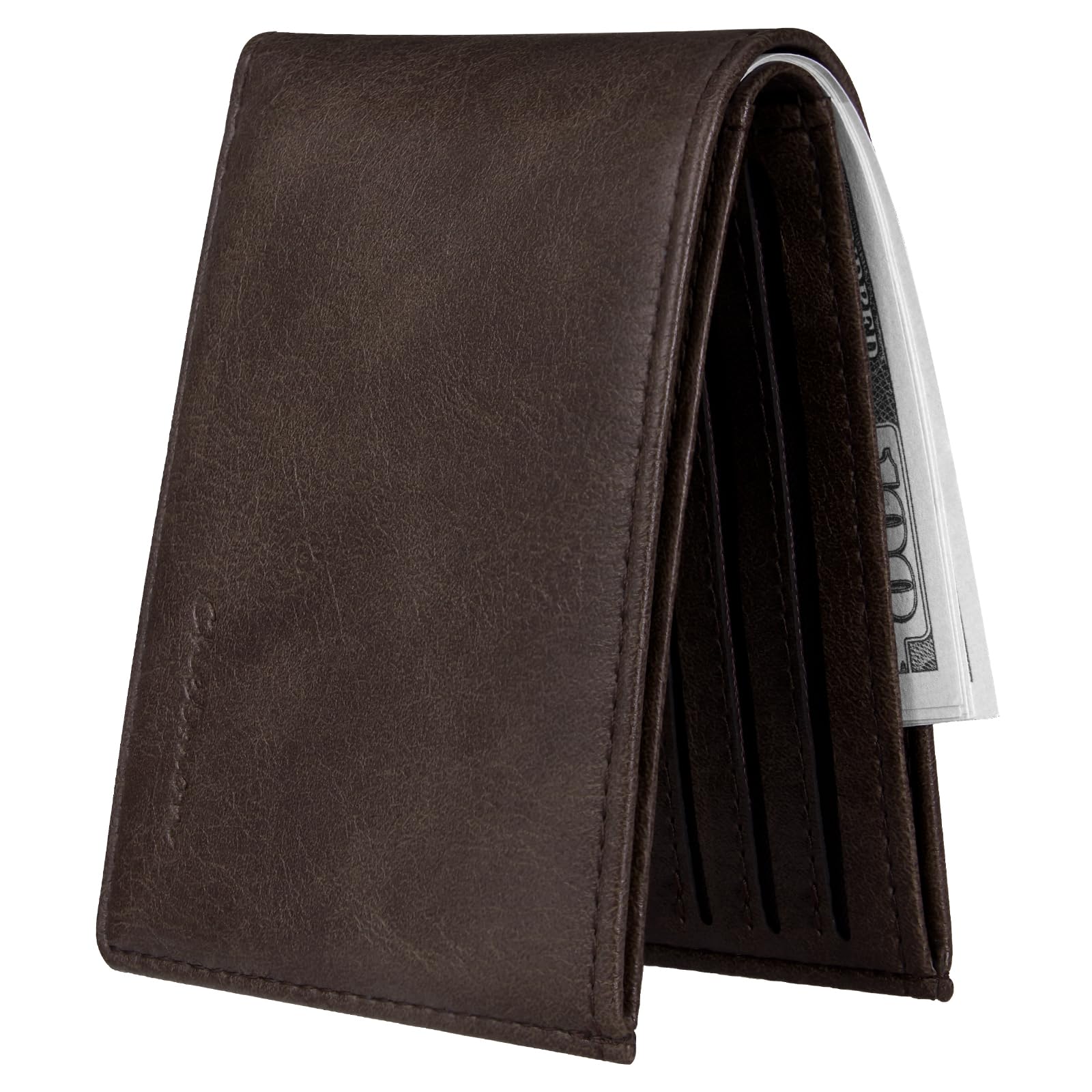 Chelmon Slim Wallet for Men ID Window with RFID Blocking Front Pocket Minimalist Bifold Bussiness Card Holder Gift for Men