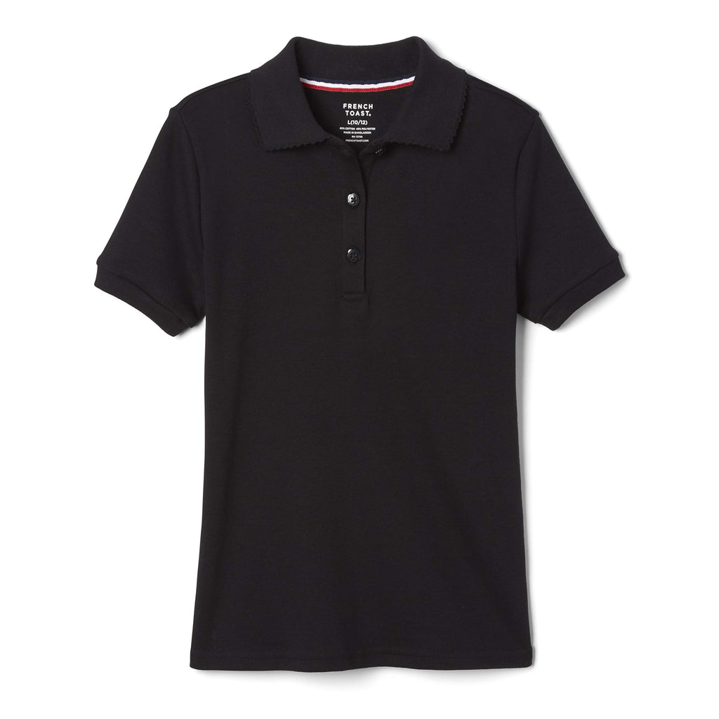 French Toast Girls' Short Sleeve Picot Collar Polo School Uniform Shirt (Standard and Plus)