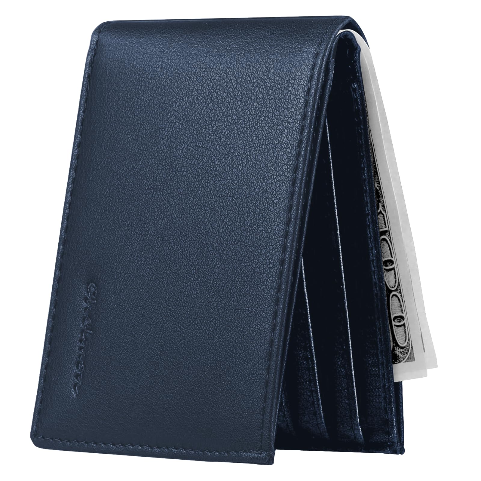 Chelmon Slim Wallet for Men ID Window with RFID Blocking Front Pocket Minimalist Bifold Bussiness Card Holder Gift for Men