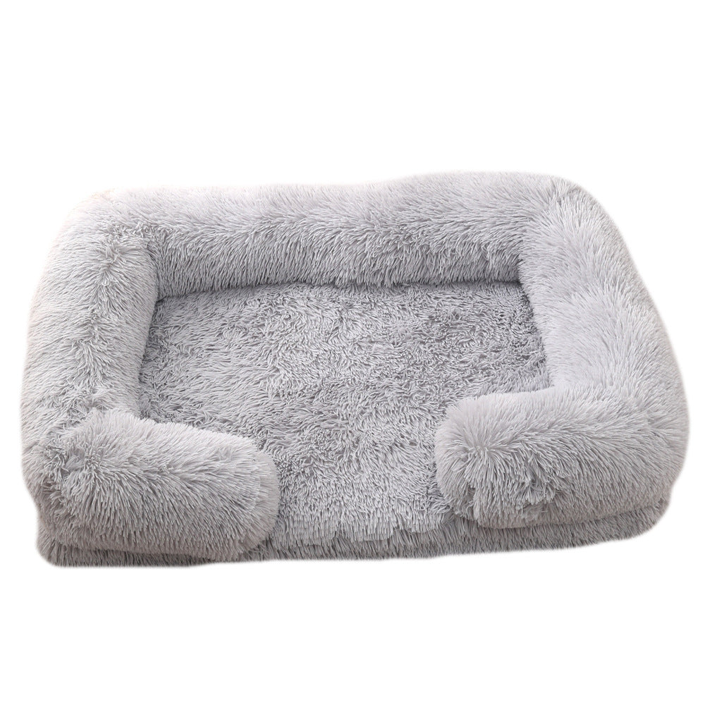 Plush Enclosed Round Pet House — 10 Colors, Sizes S–XXL