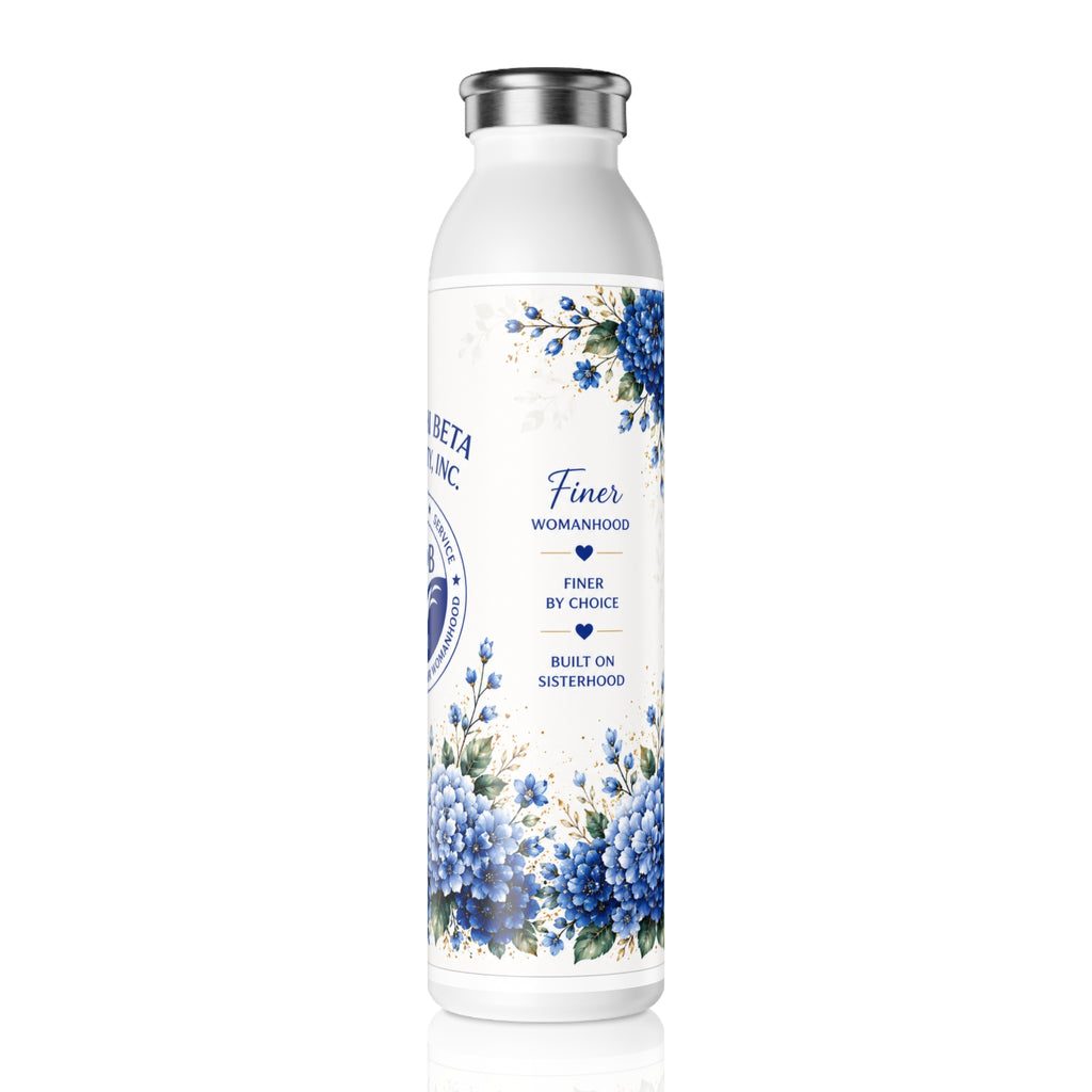 Zeta Phi Beta Floral Slim Water Bottle — Educate Elevate Empower