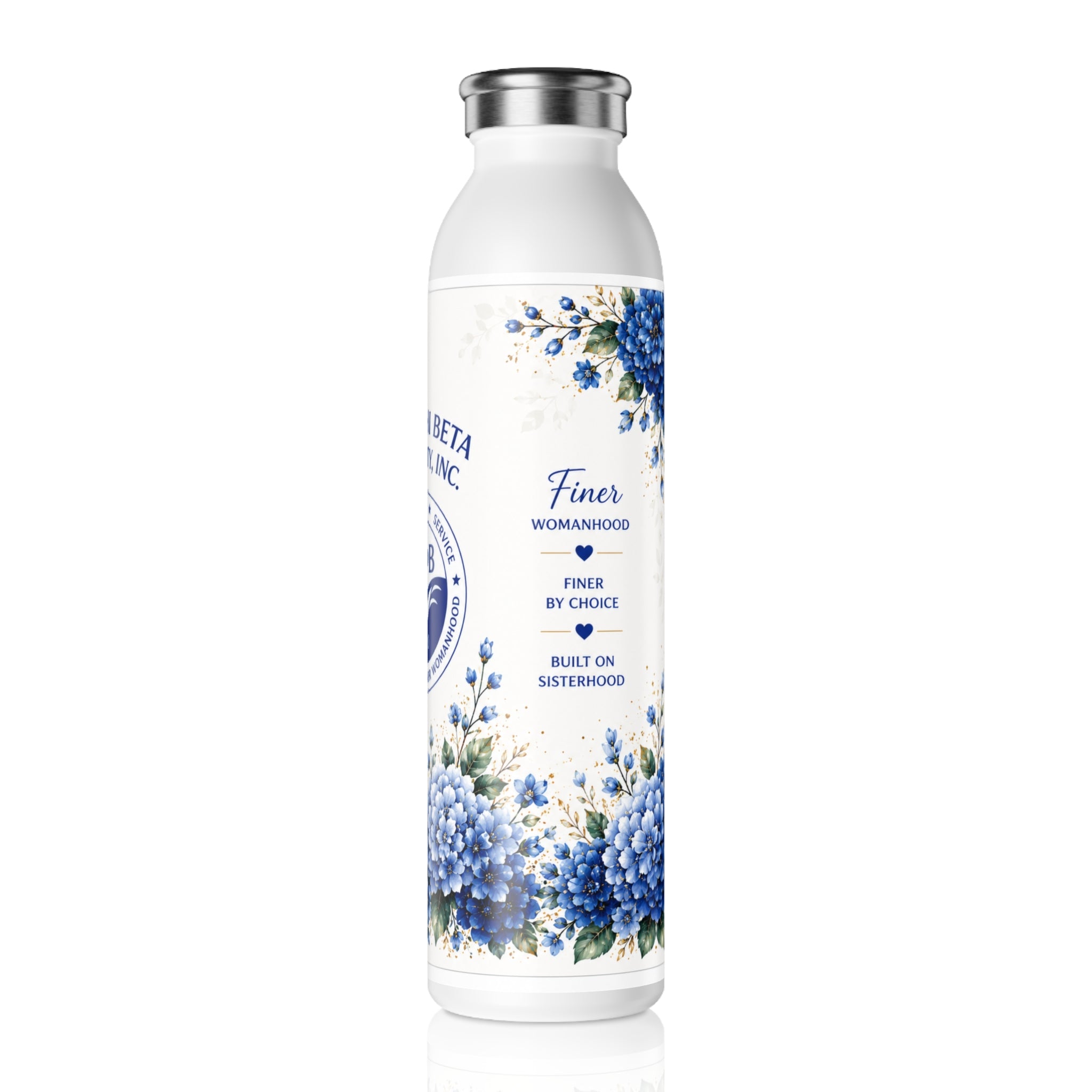 Zeta Phi Beta Floral Slim Water Bottle — Educate Elevate Empower