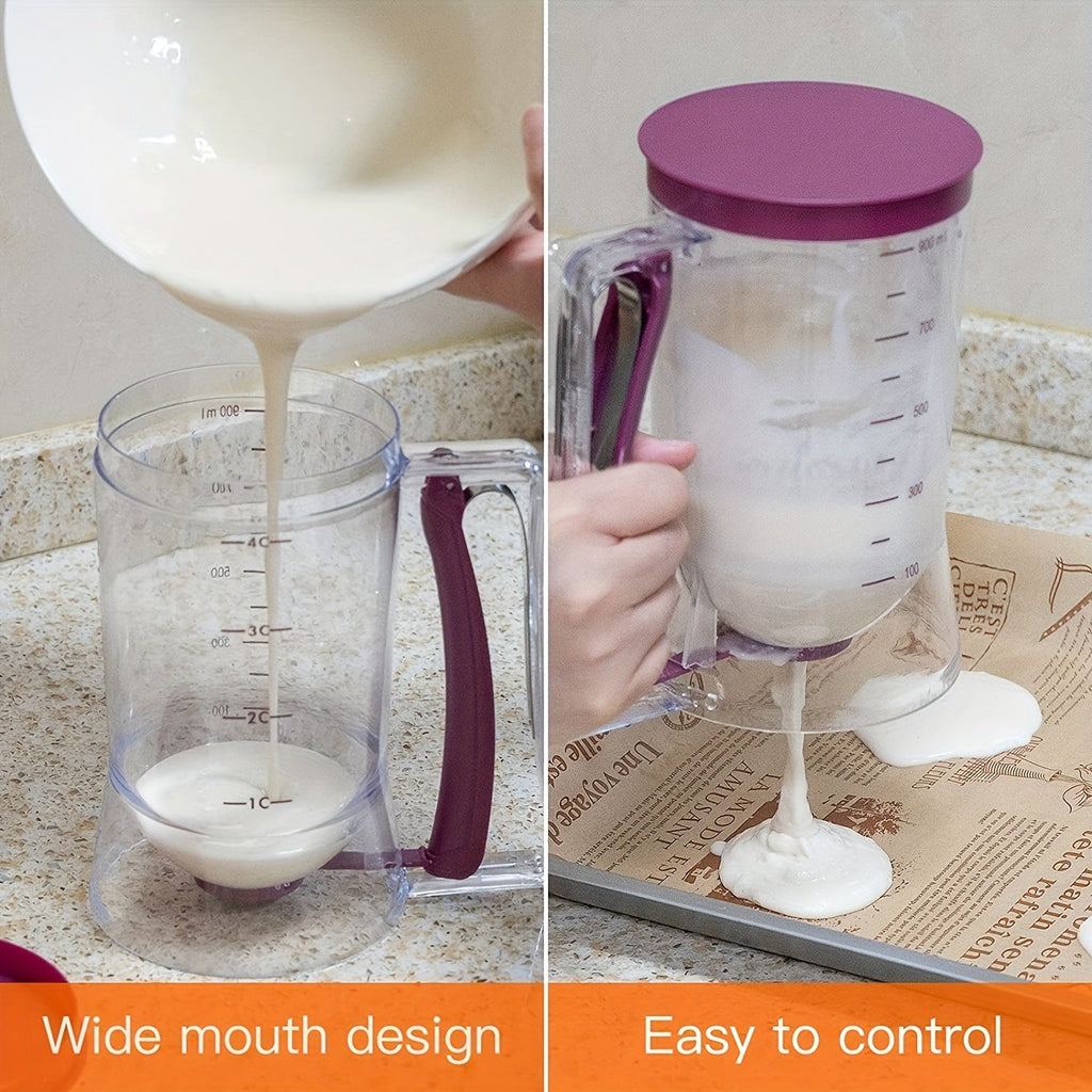 Dispensador de masa versátil para panqueques, magdalenas y más - Utensilio de cocina plegable para resultados de horneado perfectos