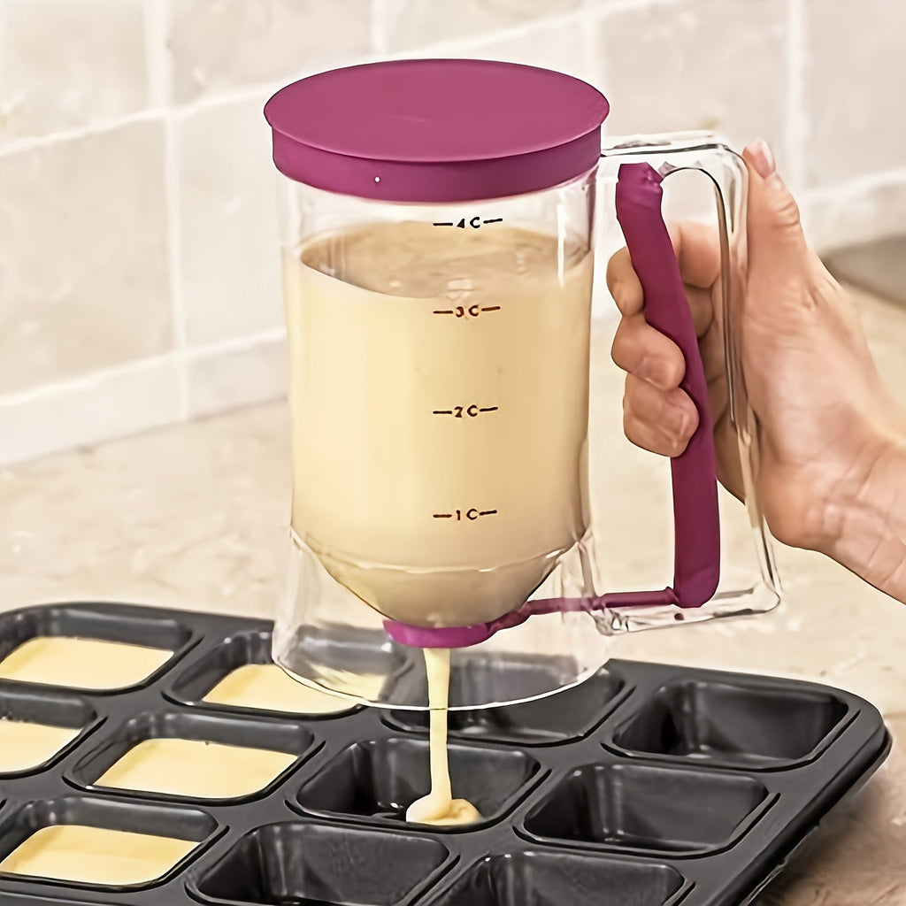 Dispensador de masa versátil para panqueques, magdalenas y más - Utensilio de cocina plegable para resultados de horneado perfectos