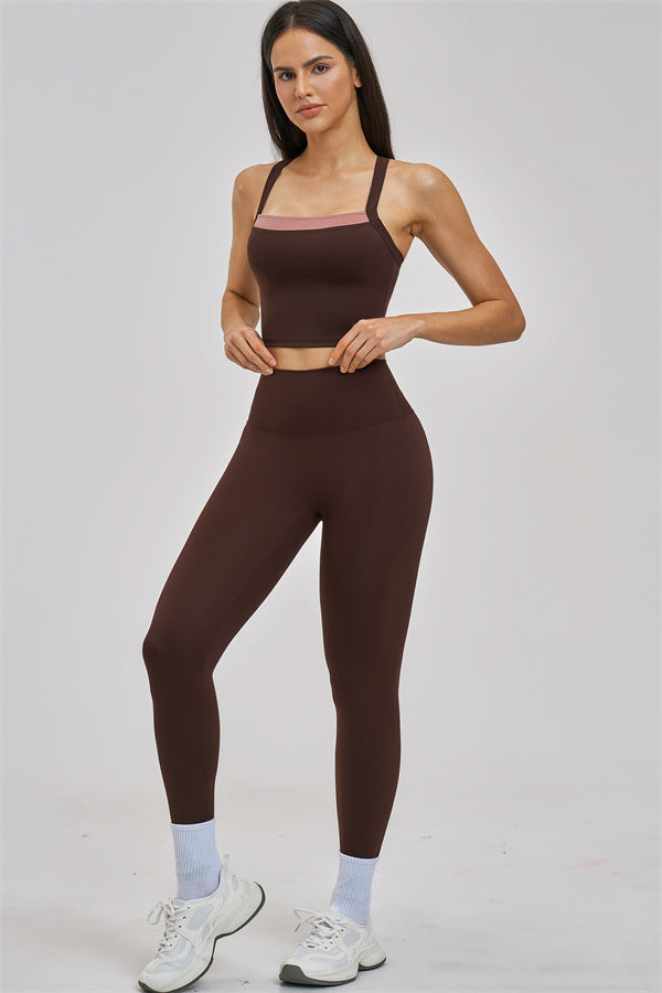 Conjunto de 2 piezas de camiseta de tirantes y leggings Seraphine