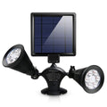 Luces solares para exteriores con sensor de movimiento, focos de seguridad de 2000 lúmenes con doble cabezal giratorio 360°, IP44, para pared, jardín, garaje, entrada