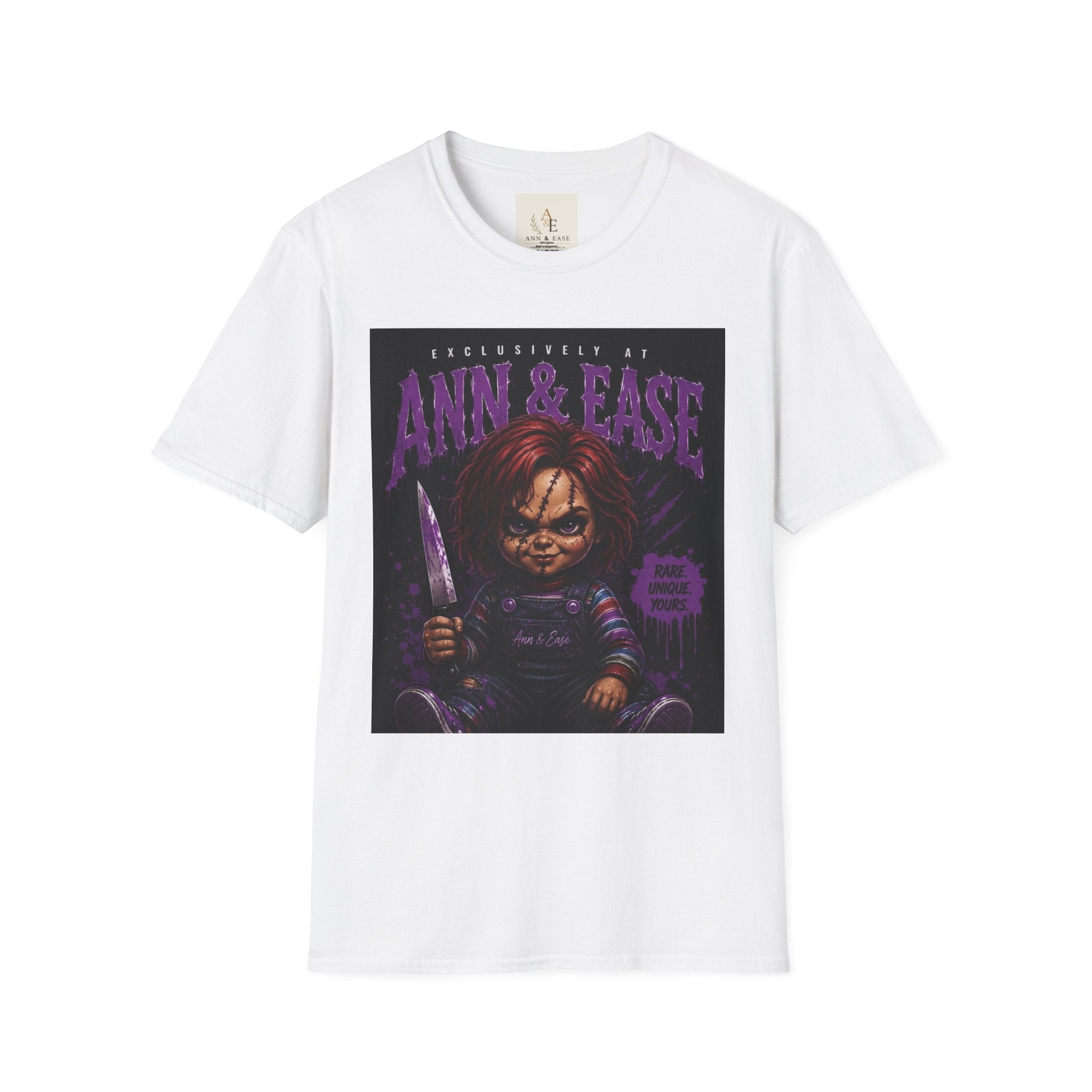 Chucky Horror Movie T-Shirt — "Ann & Ease" Retro Killer Doll Graphic Tee