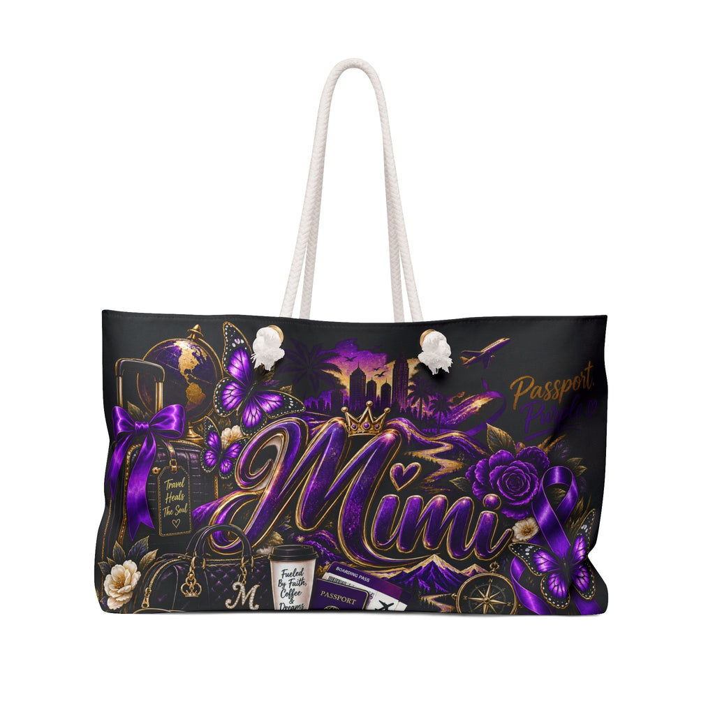 Mimi Travel Weekender Bag — Purple Glam Personalized Overnight Tote