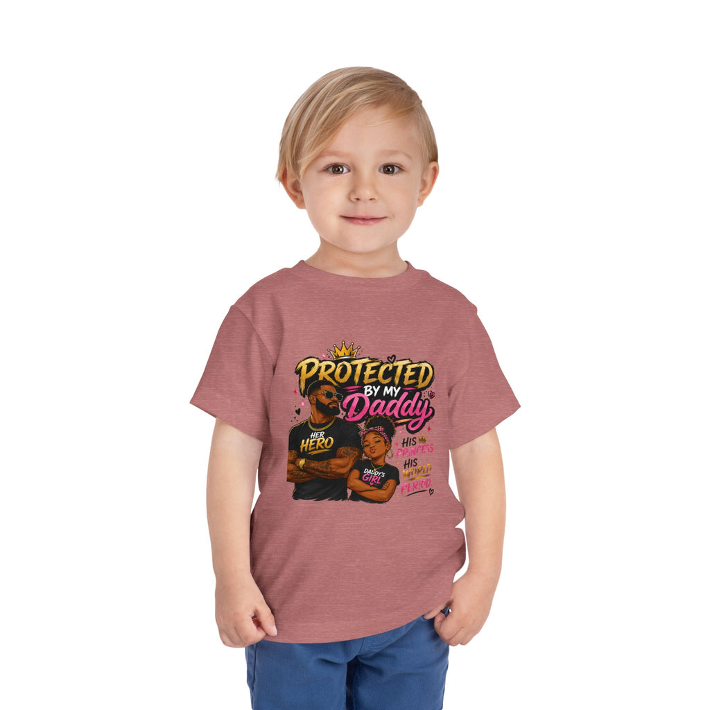 Toddler Tee — "Protected by My Daddy" Daddy’s Girl Graphic Shirt