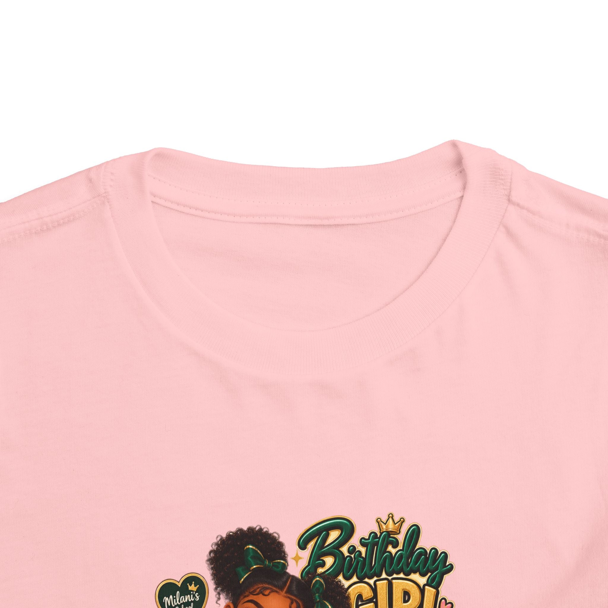Toddler Tee — 'Milani's 5th Birthday' Cute Girl Graphic Shirt