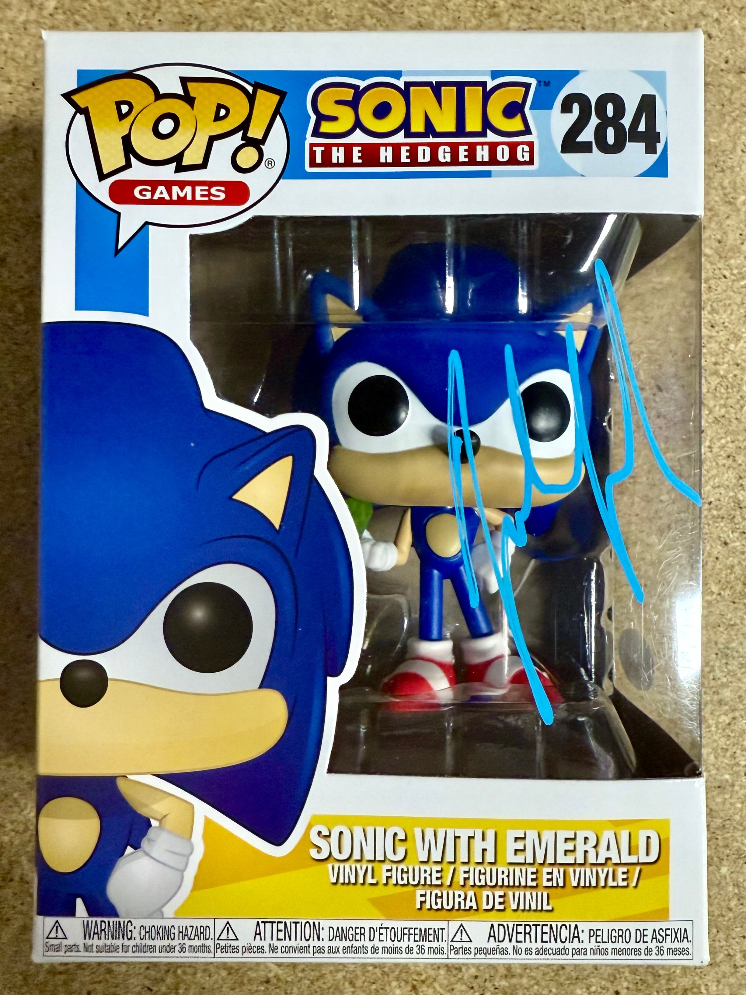 Funko Pop! #284 de Sonic The Hedgehog Autografiado por Tahj Mowry con COA de JSA