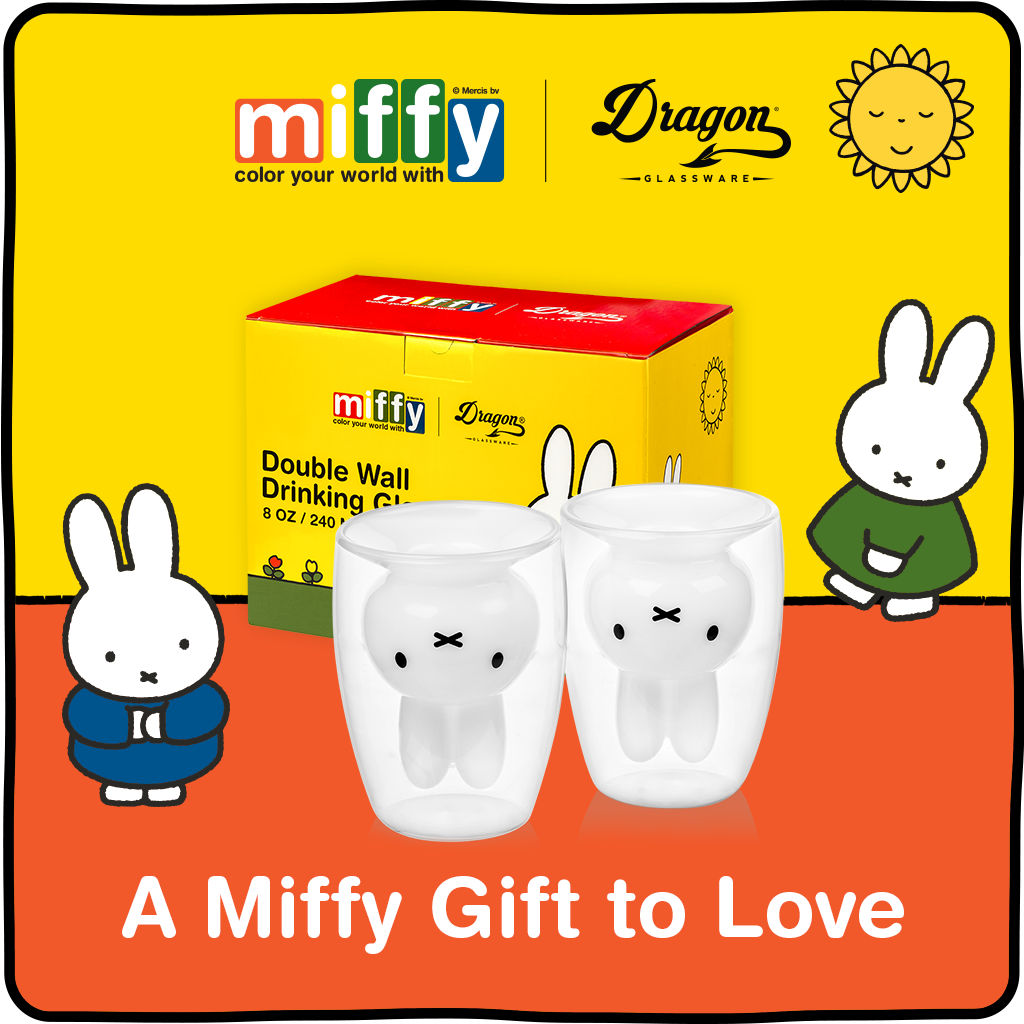 Miffy Double Wall Drinking Glasses - 8 oz