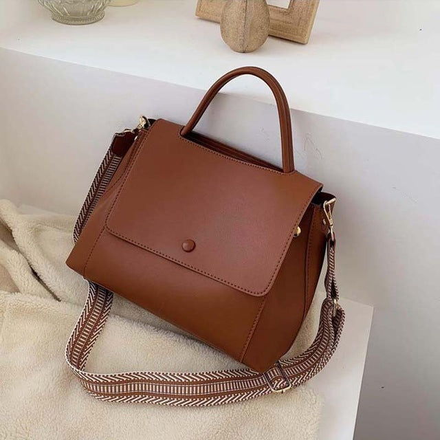 Bolso bandolera de cuero sencillo e informal para mujeres y niñas, bandolera de diseñador, bolso de viaje para damas