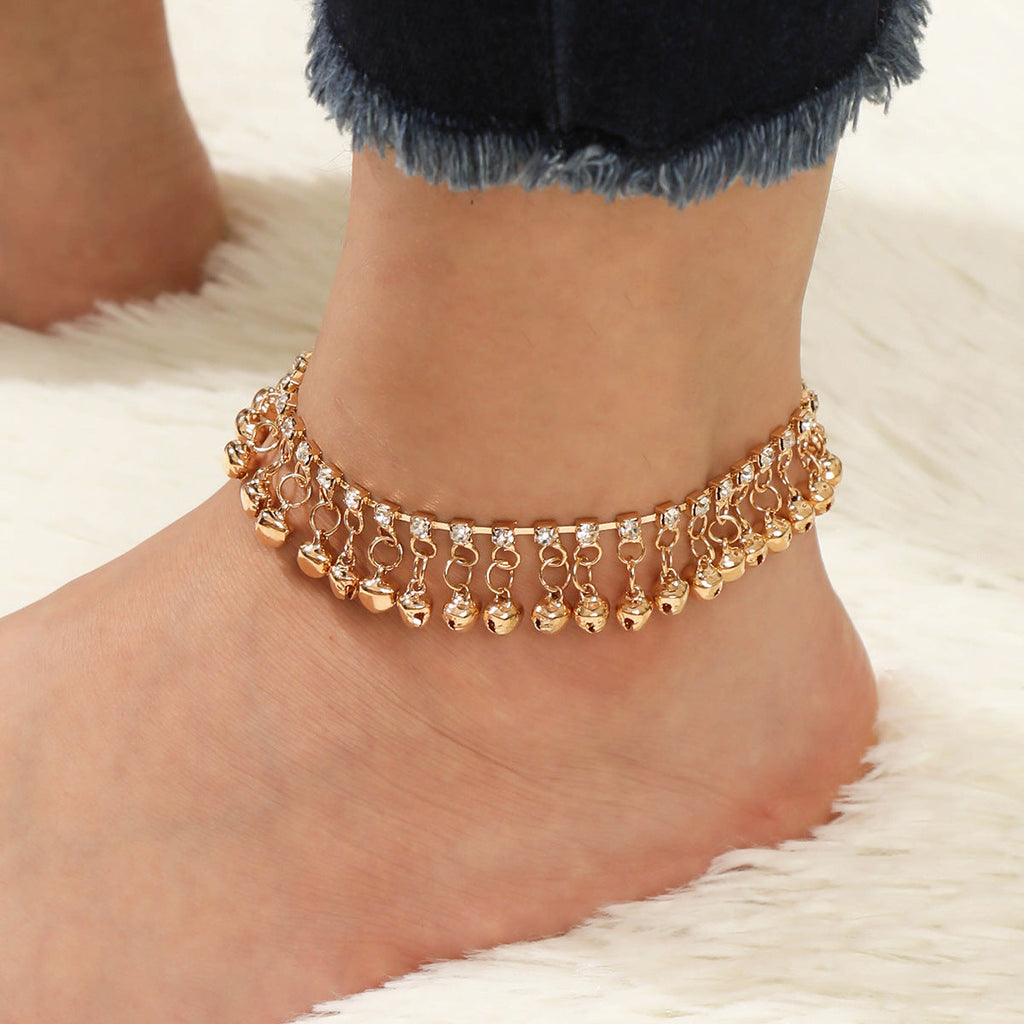 Diamond-encrusted Womens Beach Chain Anklet