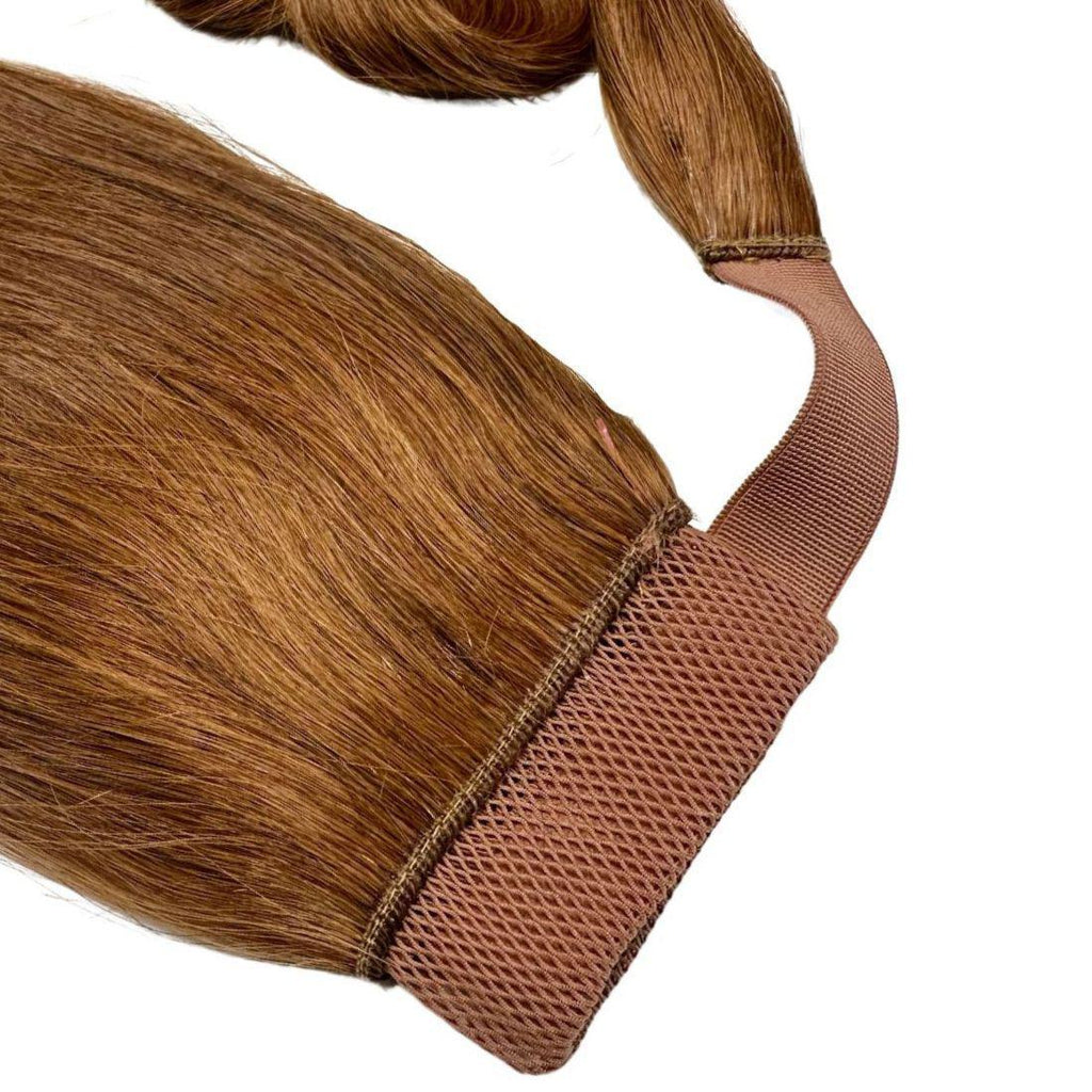 Extensión de cola de caballo de cabello 100% humano Auburn